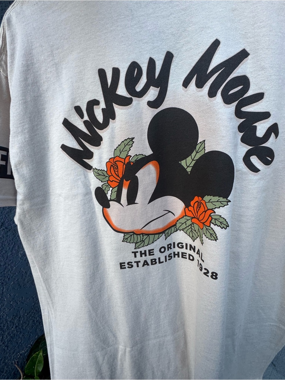 Neff Beige Mickey Mouse Graphic Short Sleeve Tee
